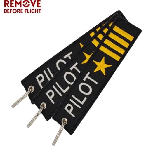 Wholesale Remove Before Flight Embroidery Elder Pilot Key Ring Chain for Aviation Gifts OEM Key Chain Safety Tag 100 PCS/LOT