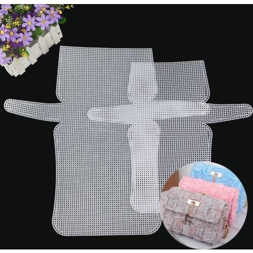 Plastic Mesh Cloth For Bag Making DIY Handcraft Bags Weaving Material Latch Hook Bags Made Plastic Grid Hook Crafts Accessories