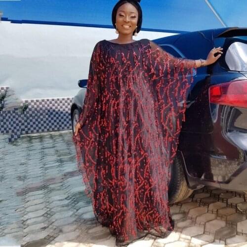 African Dress For Women African Clothes Fashion African Sequins Robe Loose Long Dashiki Traditional Dress Lady