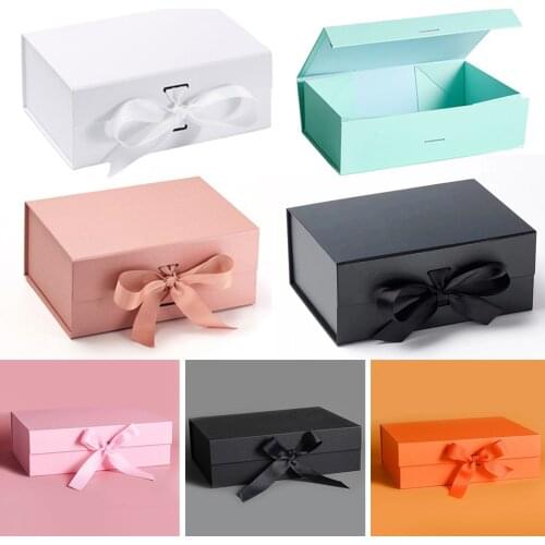 Customization 3 Size Gift Box Rigid Thick Gift Box,Box With Ribbon, Magnetic Box Wedding Anniversary Party Boxes Hnadmade