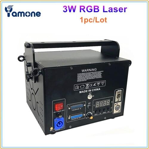 1pc/Lot 3W ILDA 3D Scan Stage Laser Light DMX Lighting Animation Strong Beam RGB Full Color Laser Wedding Party Disco DJ Club