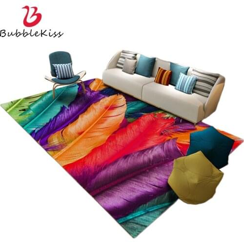 Bubble Kiss Feather 3D Printing Carpet Polyester Carpets For Living Room Non-slip Anti-wrinkle Bedroom Decor Rug Bedside Carpet