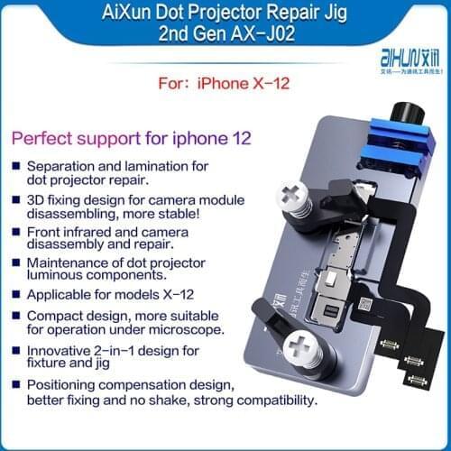 AIXUN X-12 2 in 1 Dot Matrix Repair Fixture For APPLE iPhone X/XR/XS/11/Pro/Max/12 Mobile Phone Camera Repair Assistant