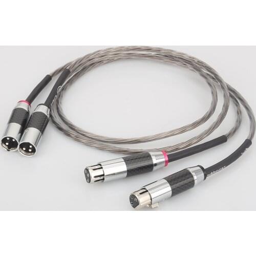 Pair Odin Silver Plated Balanced Audio Cable With Carbon Fiber XLR Balanced Plug