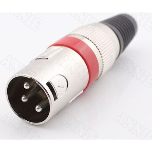 50pcs/lot Blue Swiss J XLR Male Ferrous Socket Microphone Plug 3 Pin Jack