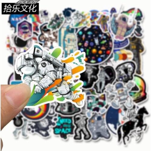 10/30/50Pcs Outer Space Astronaut Stickers For Travel Suitcase Skateboard Scrapbook Bullet Journal Graffiti Sticker Kids DIY Toy