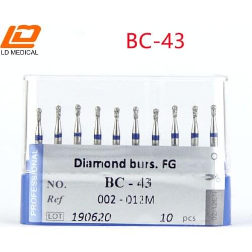 100Pcs Dental Diamond Burs Drills BC-43 Dia.1.6mm High Speed Handpiece for Teeth Whitening Polishing Smoothing Tools Dental Burs