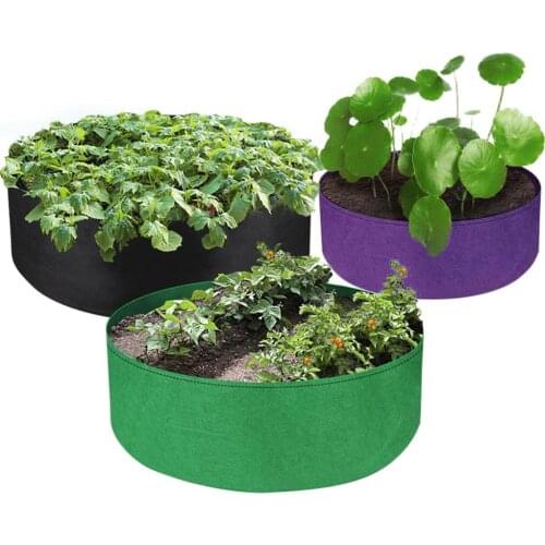 Fabric Raised Garden Bed 50*20 cm Round Planting Container Grow Bags Breathable Felt Fabric Planter Pot for Plants Nursery Pot
