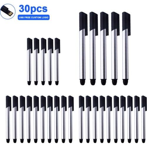 High quality 30pcs free logo pen drive 128GB metal pendrive 64GB usb flash drive 32GB flash memory stick 16GB 8GB 4gb cle usb2.0