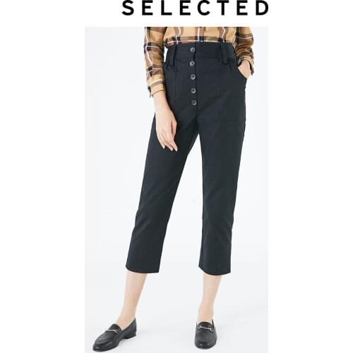 SELECTED Womens Cotton Business Casual Turnip Pants Cropped Pants R|419414516