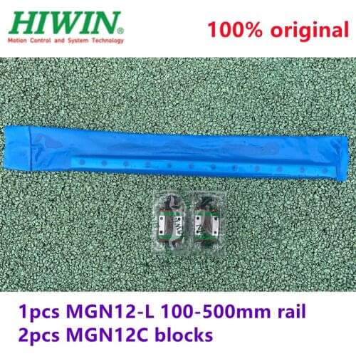 1pcs Original HIWIN linear guide rail MGN12 -L 100mm/200mm/300mm/400mm/500mm+2pcs MGN12C Mini blocks for 12mm Miniature CNC kit