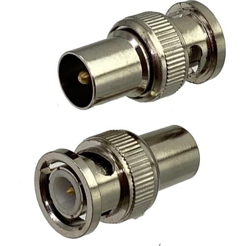 1pcs Connector Adapter BNC Male Plug to IEC PAL DVB-T Male Plug RF Coaxial Converter Wire Terminal New Brass