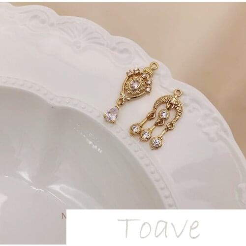 18K gold bag color preservation French retro style jewelry material homemade light luxury earrings earrings necklace pendants