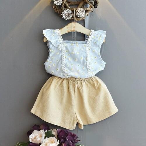 2020 girls t-shirt + pure short summer new style kids suit casual clothes suit girls sets 27