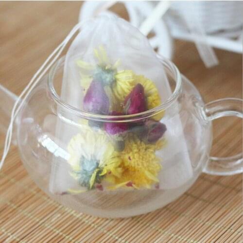 50pcs/lot Nylon Material Empty Tea Bag Teabags With String Heal Seal Filter Bag Paper for Herb Loose Tea 5sizes