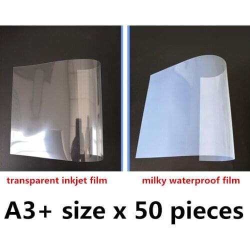 A3+ size *50 pcs Quick drying inkjet transparency film sheets