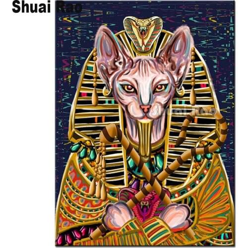 5d diamond mosaic cat diamond painting Ancient egypt pharaoh cat dimond painting full square/round drill embroidery kit home art