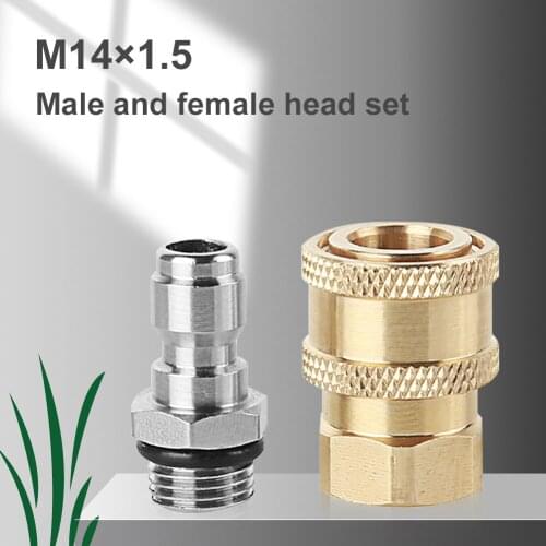 Car Washer Adapter Foam Lance Brass Connector 1/4" Quick Disconnect Socket and M14*1.5 Plug Coupler 4000PSI High Pressure