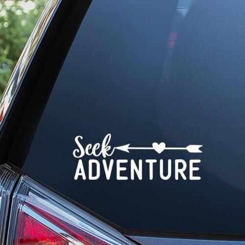 Black/Sliver Seek Adventure Vinyl Text Car Sticker Car Decal Window Art Bumper Car Accessories Decor Unique S441