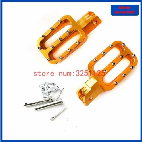 CNC Footpegs Footrest Foot Pegs Orange For Chinese 110cc 125cc 140cc CRF KLX Thumpstar Pit Dirt Bikes