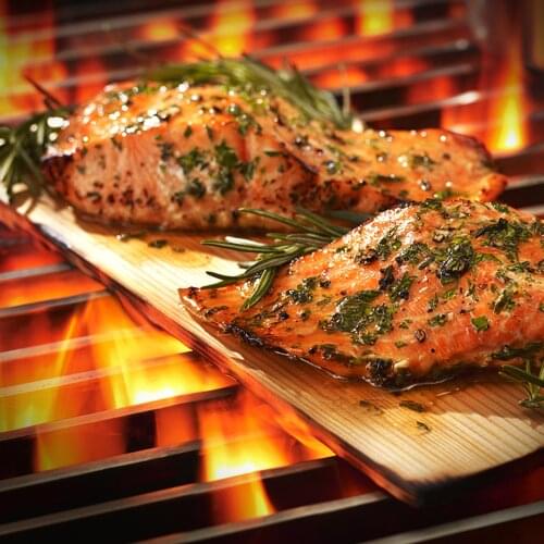Cedar Grilling Planks for Moister&More Flavorful Salmon Steaks Seafood 5-Pack Non Stick Grilling Mats BBQ Kitchen Accessories