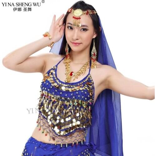 Hot selling on Sale Cheap Coins Sexy Belly Dance Top Size Bra for Women 11 Colors Available Belly Dance Top Clothing New