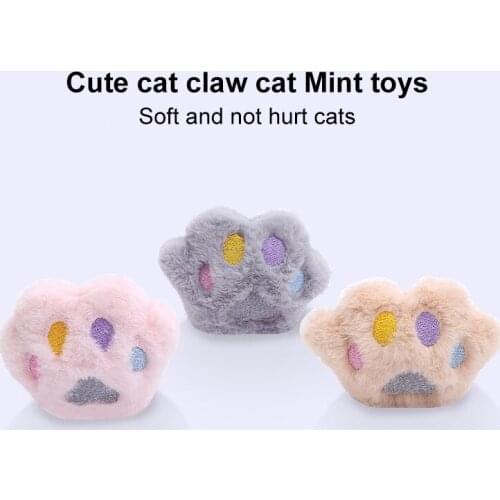 Cat Toys Soft Plush Embroidery Cat Claw Shape Pet Products Including Cat Grass Cat Throwing Toys Pet Supplies