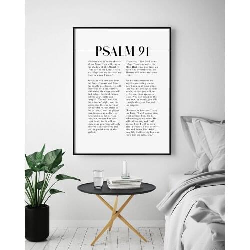 Psalm 91 Scripture Wall Art, He Who Dwells In The Shelter, Bible Verse Artwork For Your Christian Home Decor