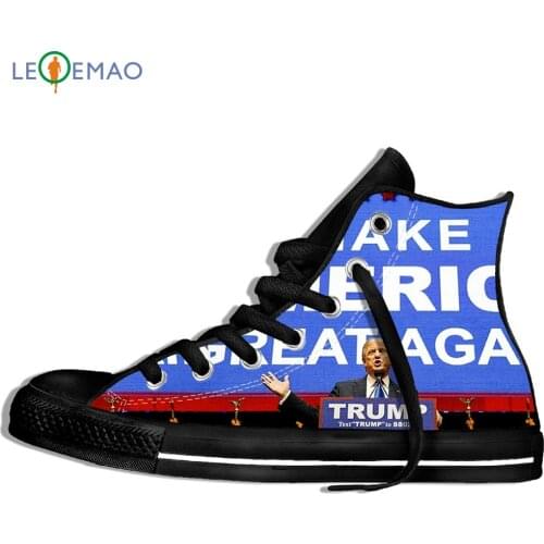 Walking Canvas Boots Shoes Breathable Making America Causal Great Again Donald Trump IDIOC Sport Shoes Classic Sneakers