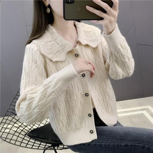 Room 208255, four rows of 4 】 make pure color doll knitting cardigan [3500] 53