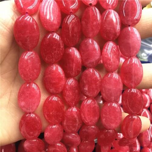 Lovely rhodochrosite jades stone chalcedony 13x18mm new stone fashion oval round loose beads diy jewelry 15" B324