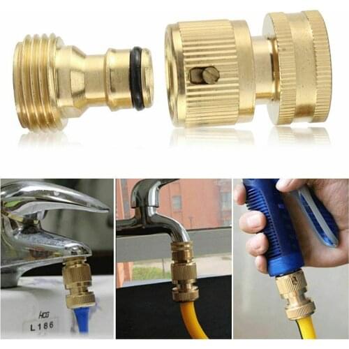 3/4'' Thread Full Brass Quick Connect Garden Water Hose Connector Female Male Connection Set Garden Supplies