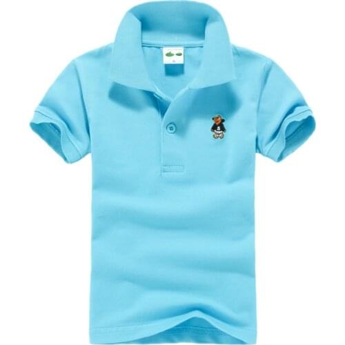 Summer Short Sleeve kid T Shirts Cotton Lapel Tops Casual Boys T shirt Tees 8-16Y School Teenager Children Clothing BC008