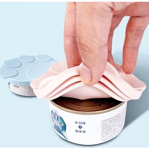 3 In 1 Reusable Pet Food Can Cover Silicone Dogs Cats Storage Tin Cap Lid Seal Cover Pet Supplies Suitable for 6.5cm/7.3cm/8.9cm