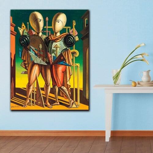 Fashion Large Printed Oil Painting Wall Pictures For Living Room Home Decor Giorgio de Chirico Hector and Andromaca Canvas Art