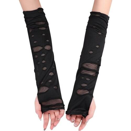 Fashion Personality Women Sexy Punk Style Cosplay Halloween Ball Party Nightclub Elasticity Retro Etiquette Half Finger Gloves