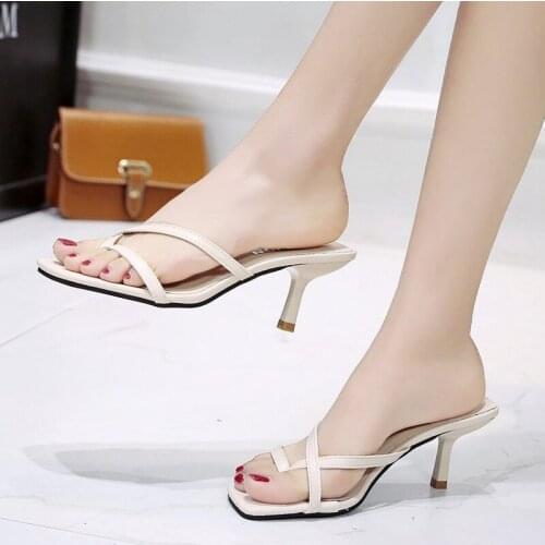 New Style Womens Slippers Cute Sweet and Light Summer High-heeled Sandals Womens Shoes Womens Casual High-heeled Slippers
