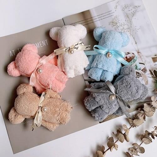 5pcs Coral Fleece Bear Towel Kindergarten Baby One-Month Feast Wedding Gift Small Gift Business Annual Meeting Gift