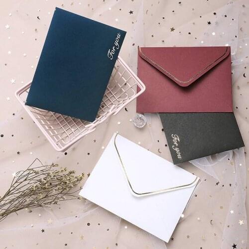4 Colors Gilded Greeting Card Matching Envelope Blessing Birthday Message Card