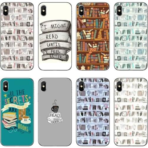 Retro Book Bookshelf Library Transparent Phone Case For iPhone 12 11 Pro Max Mini XS Max XR X 8 7 Plus 6 6S Plus 5 5S SE 2020
