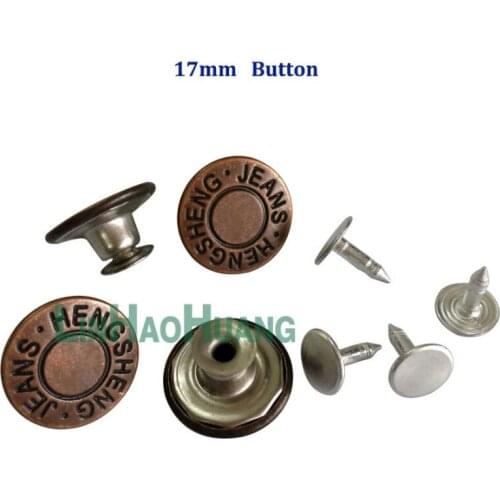 100pcs/Lot 17mm Jeans Button Tack Buttons Metal Replacement Cowboy Costume Set Button sewing clothes accessories