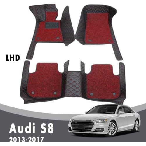 Luxury Double Layer Wire Loop Carpets For Audi S8 2017 2016 2015 2014 2013 Car Floor Mats Interior Accessories Custom Protector