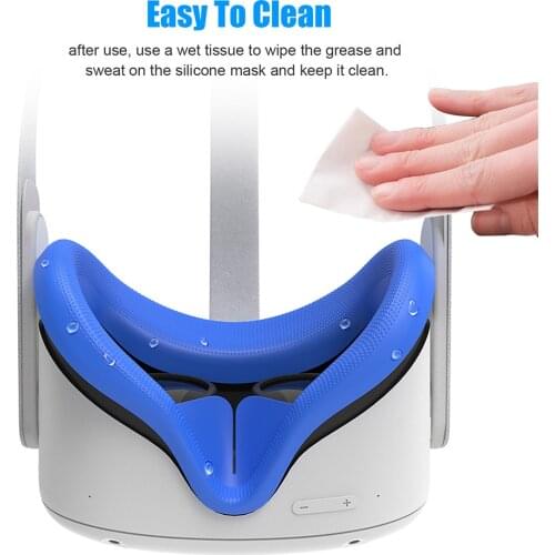 Replacement Eye Mask Pad Cover Silicone Eye Mask Cover for Oculus Quest 2 Water Sweat Proof Face Cushion Pad