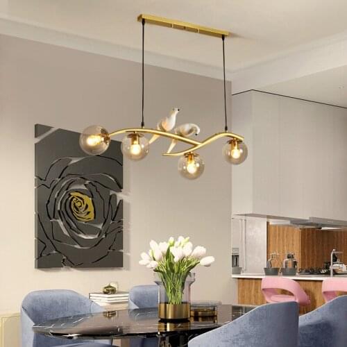 Modern led iron hanging lights lustre pendente pendant light kitchen dining bar commercial lighting chandelier living room