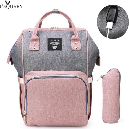 Diaper Bag USB Interface Baby Bags Large Travel Backpack For Mom Nursing Handbag Nappy Mommy Bag Kit Maternity Bag Waterproof