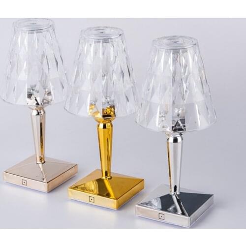 LED Table Lamp Dining Table Bar Table Bedroom Bedside Lamp Three-tone Light Charging Touch Night Light USB lamp