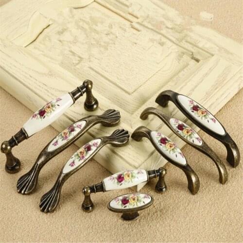 Vintage Bronze Cabinet Handles Cupboard Drawer Pull Kitchen Cabinet Door Knob Furniture Handles
