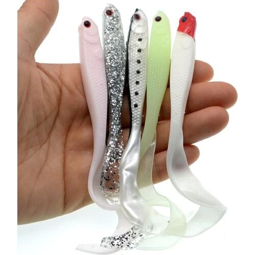 WLDSLURE Soft Bait 5pcs/lot 12.5cm 6g Single Tail Grub Minnow Fishing Lure isca artificial