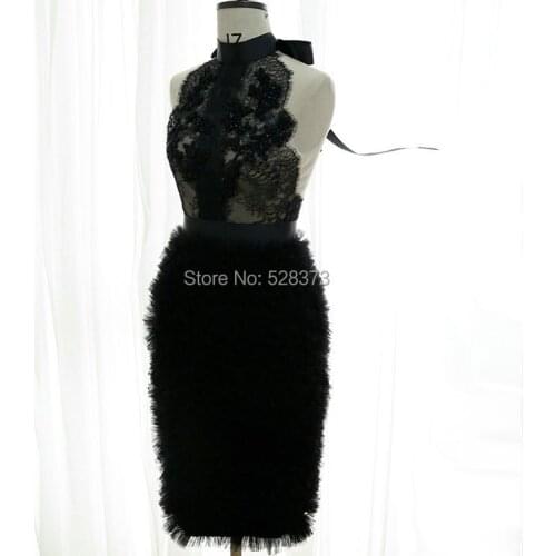 YNQNFS YEC19 Elegant Layered Tulle Lace Top Beaded Mermaid Prom Cocktail Party Dress Real Photos 2019