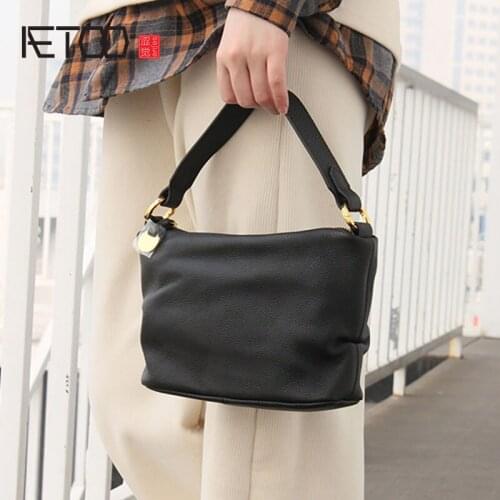 AETOO Top layer cowhide ladies shoulder bag, dumpling bag, soft leather messenger bag, handbag